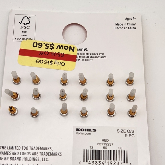 Limited Too Festive Kids Earring Set - Red, Green, Gold - Picture 5 of 5